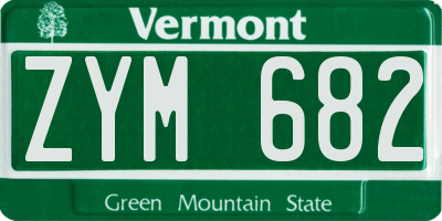 VT license plate ZYM682