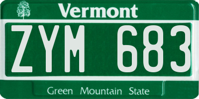 VT license plate ZYM683