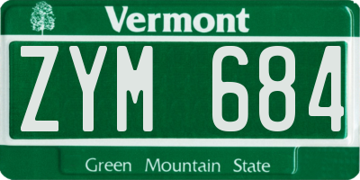 VT license plate ZYM684