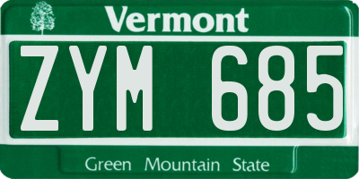 VT license plate ZYM685
