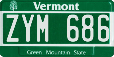 VT license plate ZYM686