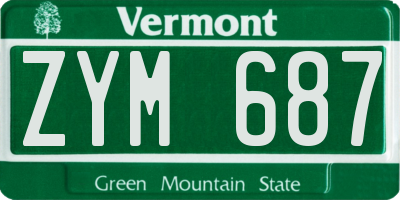 VT license plate ZYM687