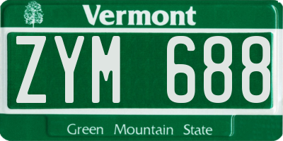 VT license plate ZYM688