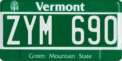 VT license plate ZYM690