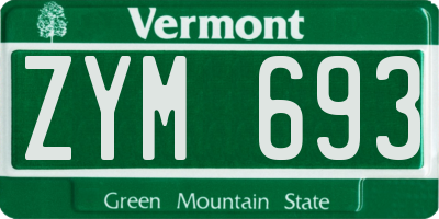 VT license plate ZYM693