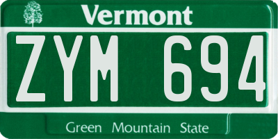VT license plate ZYM694