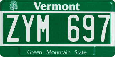 VT license plate ZYM697