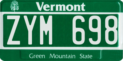 VT license plate ZYM698