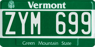 VT license plate ZYM699