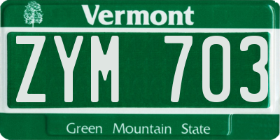 VT license plate ZYM703