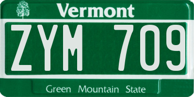VT license plate ZYM709
