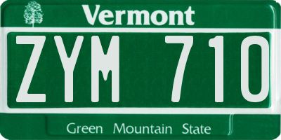 VT license plate ZYM710