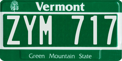 VT license plate ZYM717