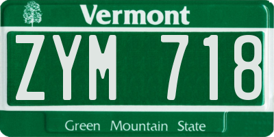 VT license plate ZYM718