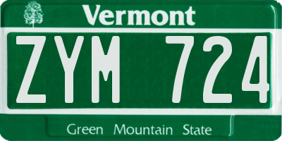 VT license plate ZYM724