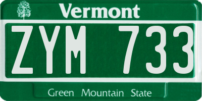 VT license plate ZYM733