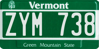 VT license plate ZYM738