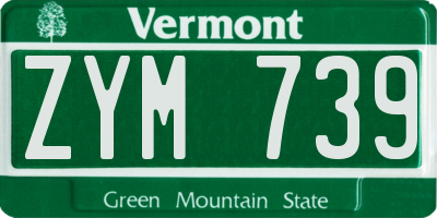 VT license plate ZYM739