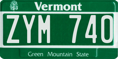 VT license plate ZYM740
