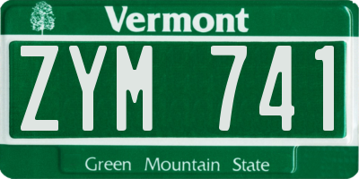 VT license plate ZYM741