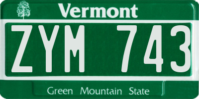 VT license plate ZYM743