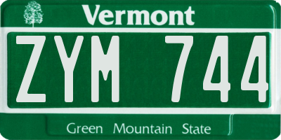 VT license plate ZYM744