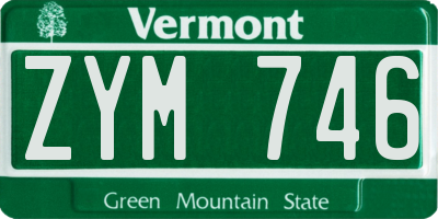 VT license plate ZYM746