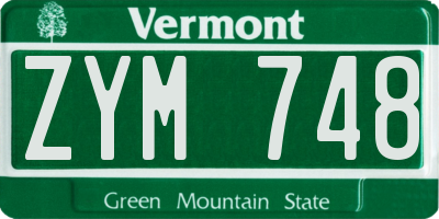 VT license plate ZYM748