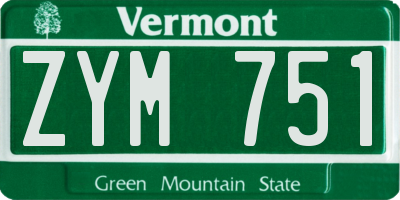 VT license plate ZYM751
