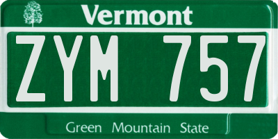 VT license plate ZYM757