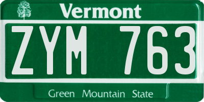VT license plate ZYM763
