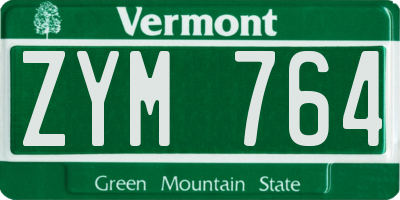 VT license plate ZYM764