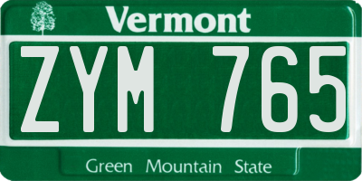 VT license plate ZYM765