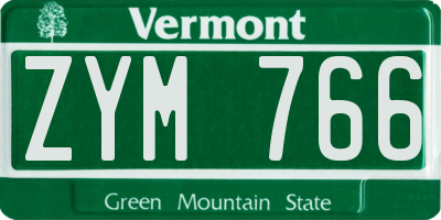 VT license plate ZYM766