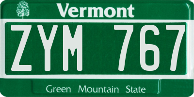 VT license plate ZYM767