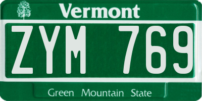 VT license plate ZYM769