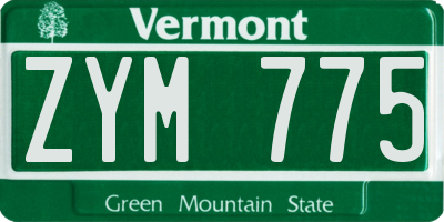 VT license plate ZYM775