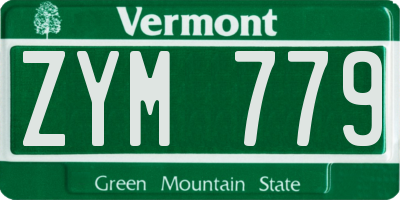 VT license plate ZYM779