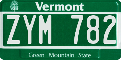 VT license plate ZYM782