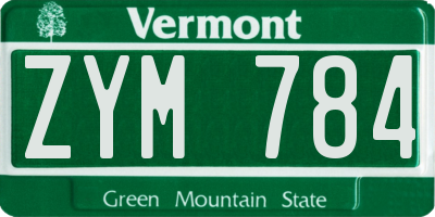 VT license plate ZYM784