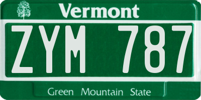 VT license plate ZYM787