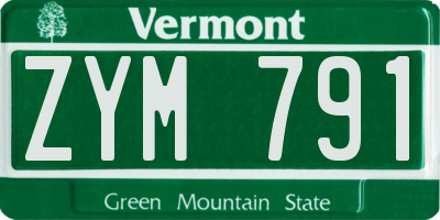 VT license plate ZYM791