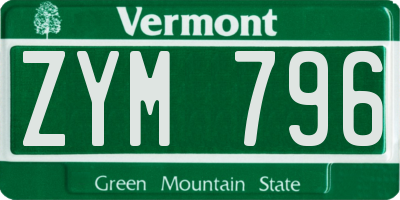 VT license plate ZYM796