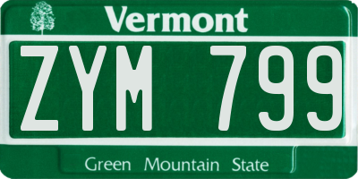 VT license plate ZYM799
