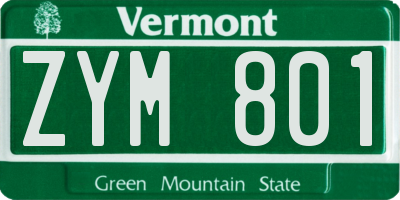 VT license plate ZYM801