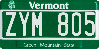 VT license plate ZYM805