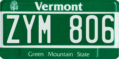 VT license plate ZYM806