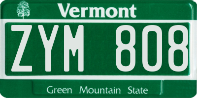 VT license plate ZYM808