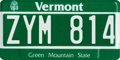 VT license plate ZYM814