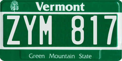 VT license plate ZYM817